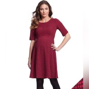 Cerise Dot Maternity Dress women’s size 8